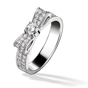 Bowknot Pave CZ Sterling Silver Vintage Rings for Ladies YCR2900