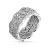 Vintage CZ Style Leaf Band and White Gold Plated Rings YCR6955