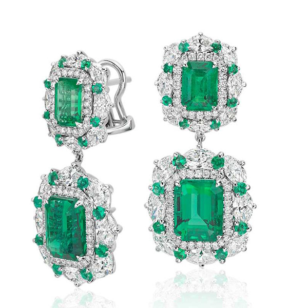 Brazilian Jewelry Emerald Silver Dubai Earrings Women YCE2521