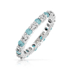  925 Sterling Silver Eternity Band Prong Setting CZ Rings YCR063